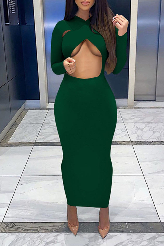 Be Yourself Long Sleeve Pencil Dress