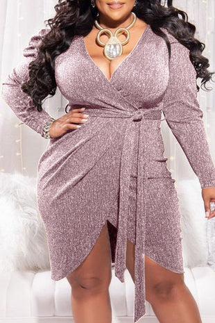 Take Me Out Plus Size Shimmer Dress